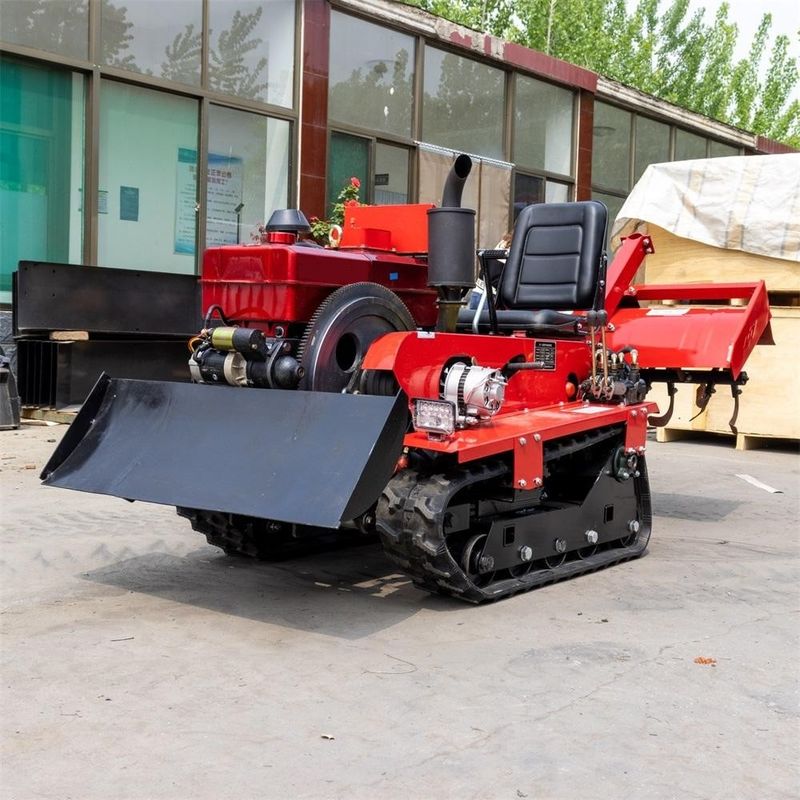 Merah Biru Mesin Diesel Traktor Peternakan Orchard Paddy Field Mini Traktor
