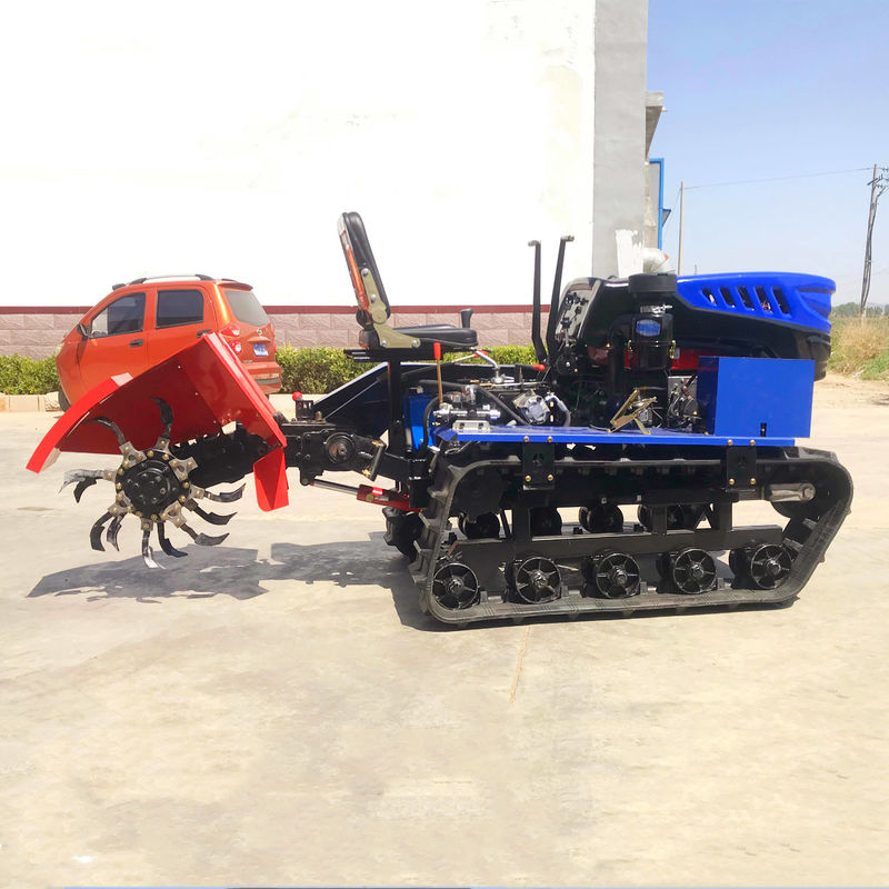 Merah Biru Mesin Diesel Traktor Peternakan Orchard Paddy Field Mini Traktor