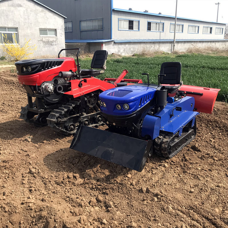 Merah Biru Mesin Diesel Traktor Peternakan Orchard Paddy Field Mini Traktor