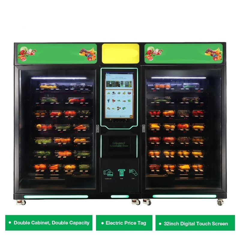 Custom Self-Service Kabinet Besar Dingin Salad Sayuran Buah Telur Mesin Penjual Kendaraan Untuk Makanan