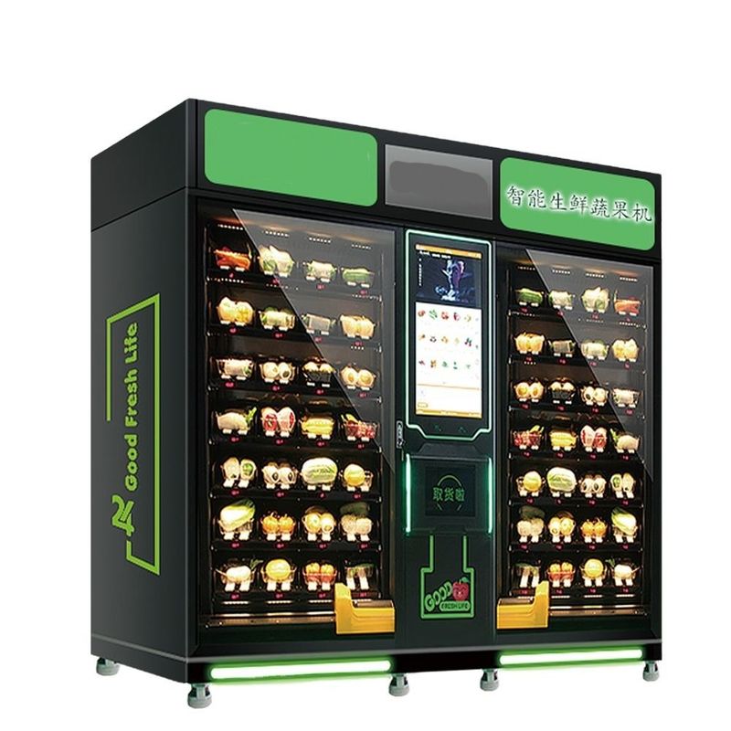 Custom Self-Service Kabinet Besar Dingin Salad Sayuran Buah Telur Mesin Penjual Kendaraan Untuk Makanan