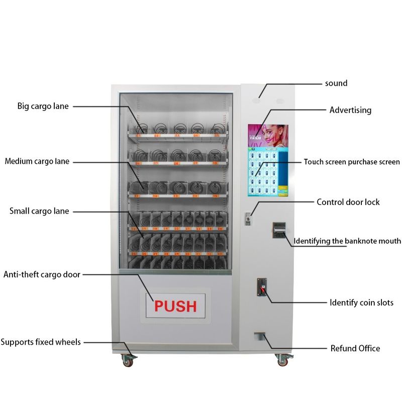 Hot Sell Mesin Jual Jual Air Otomatis Snack Minum Canggih Mesin Jual Kombo Murah Untuk Makanan Dan Minuman Barang Ritel