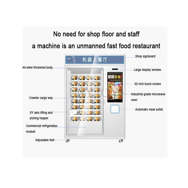 Jual Hot Fast Food Kopi Cupcake Otomatis 32 Inci layar sentuh Mesin Penjual Mesin Pemanas Microwave