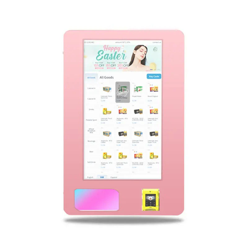 Indoor Free Standing Smart Advertising LCD Display Vending Machine Dengan Custom Touch Screen UI, Digital yang Dikelola dari Jauh
