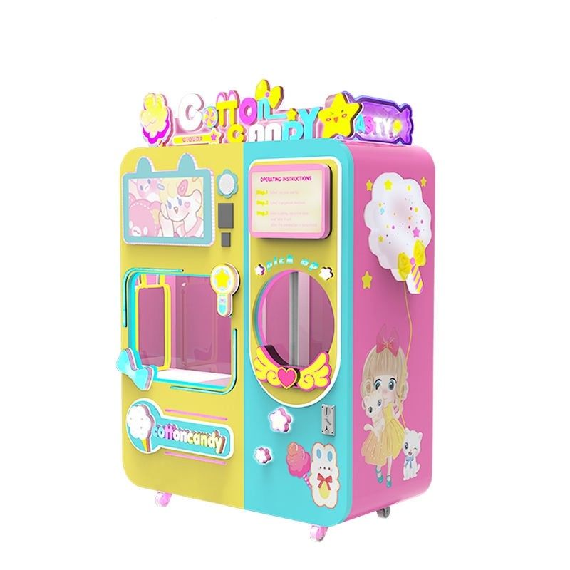 Mesin Penjual Penuh Otomatis Self Service Cinema Mesin Penjual Cotton Candy untuk Penjualan