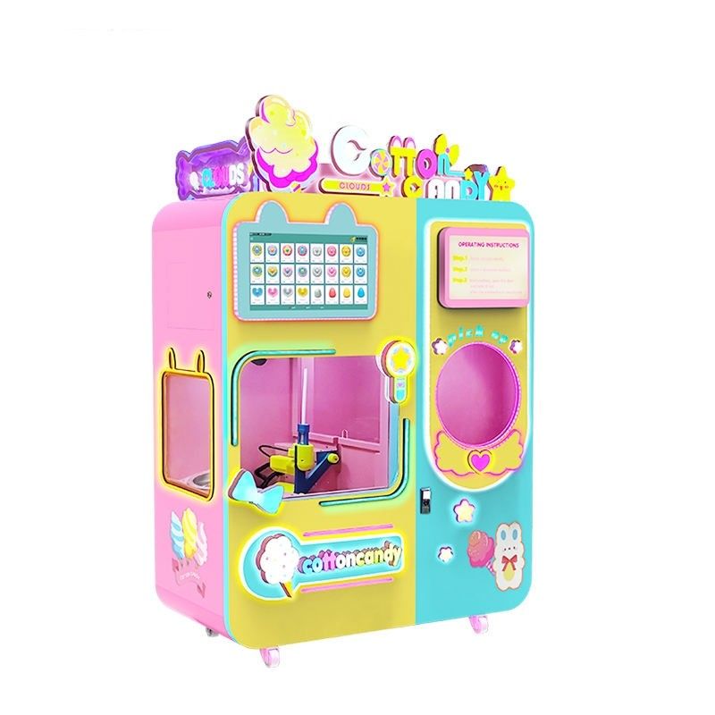 Mesin Penjual Penuh Otomatis Self Service Cinema Mesin Penjual Cotton Candy untuk Penjualan