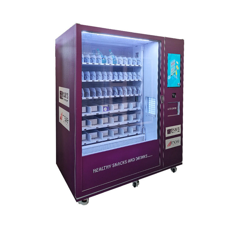 High Tech Auto Open Door Snack Cold Drink Lift Vending Machine Dengan Spiral Dan Dorong Langsung