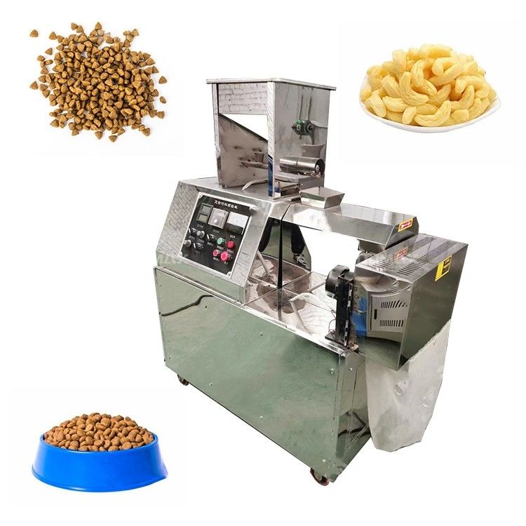 5.5kw Snack Bar Twin Screw Extruder Puffed Chips Corn Snacks Mesin pembuatan makanan