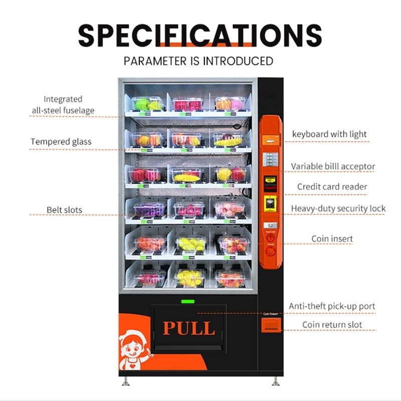 24 Jam Roti Dessert Cupcake Self-Service Vending Kiosk Dengan Dingin Dan Lift