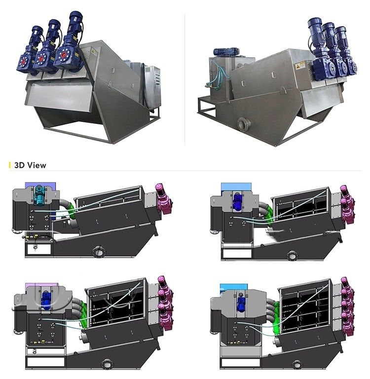 Rumah Pabrik Pengolahan Limbah Stainless Steel Sekrup kecil Limbah Pengolahan Air Peralatan Filter Press Efisiensi tinggi