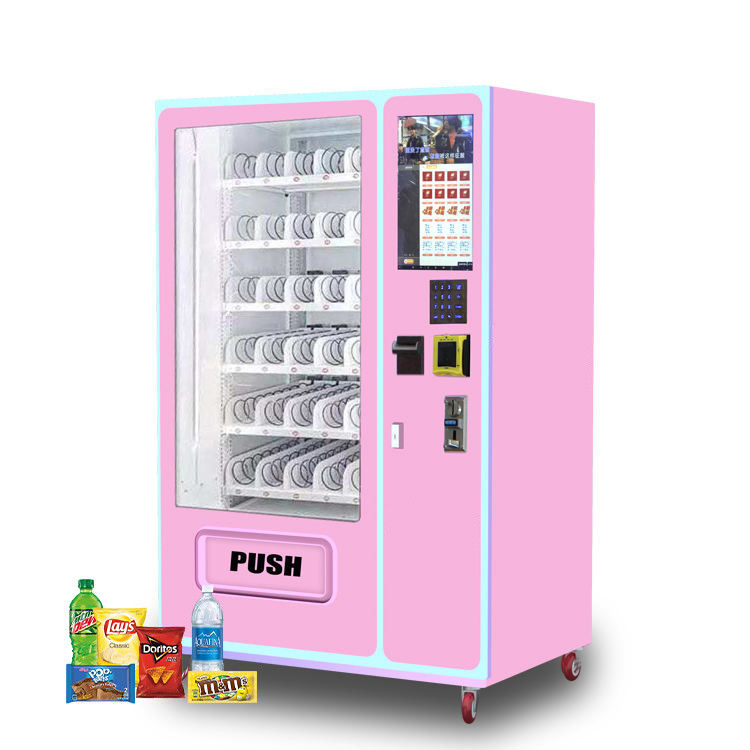 Sesuaikan Sistem Pembayaran Mesin Penjual Makanan Merah Reducer Worm Gear Uang kertas / Opsi koin